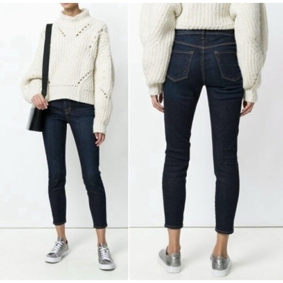 J. Brand Blue Mid Rise Capri Denim In Systematic Skinny Leg 27 - Picture 1 of 9